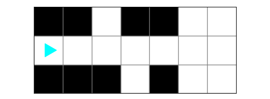 Bit in a world with some black squares on both sides
