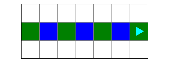 red squares turned to blue and blank turned to green