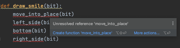 PyCharm showing tip for undefined function